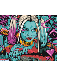 Флуоресцентная картина по номерам &amp;quot;Неоновая Харли Квинн&amp;quot;