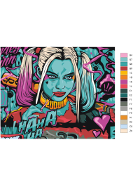 Флуоресцентная картина по номерам &amp;quot;Неоновая Харли Квинн&amp;quot;