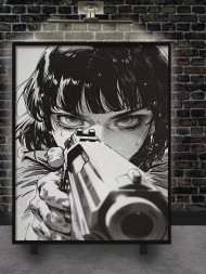 Holstga bosilgan poster "Aniq nishon — yurakka o‘q"