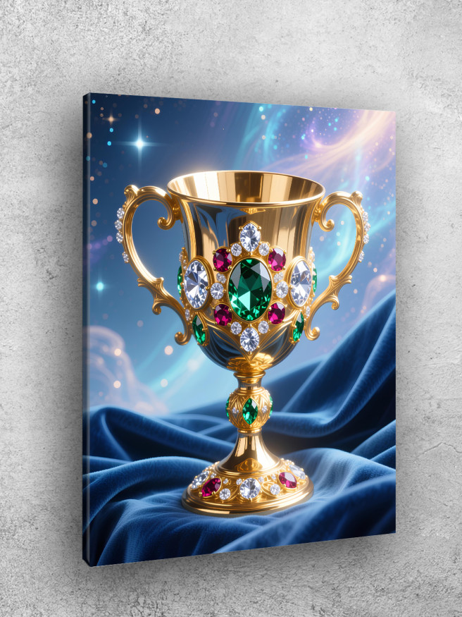 Holstga bosilgan poster &amp;quot;Qimmatbaho toshli oltin kubok&amp;quot;