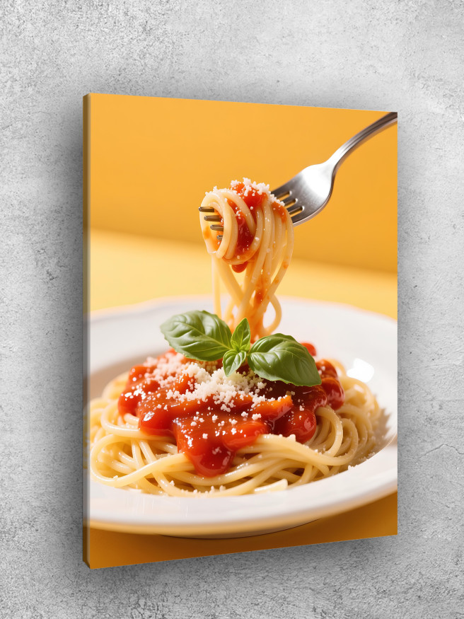 Holstga bosilgan poster &amp;quot;Pomidor sousli spagetti&amp;quot;