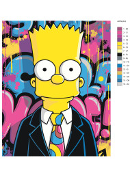 Raqamlar bo‘yicha rasm &quot;Kostyumdagi Bart&quot;
