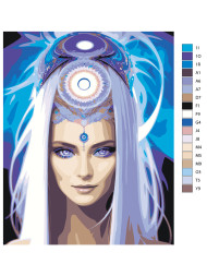 Флуоресцентная картина по номерам &amp;quot;Мистическая женщина&amp;quot;