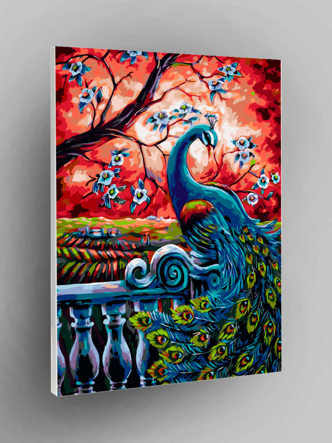 Raqamlar bo&amp;#039;yicha rasm &amp;quot;Daraxt oldidagi tovus&amp;quot;