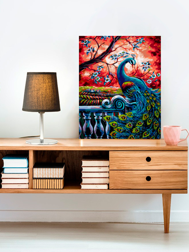 Raqamlar bo&amp;#039;yicha rasm &amp;quot;Daraxt oldidagi tovus&amp;quot;