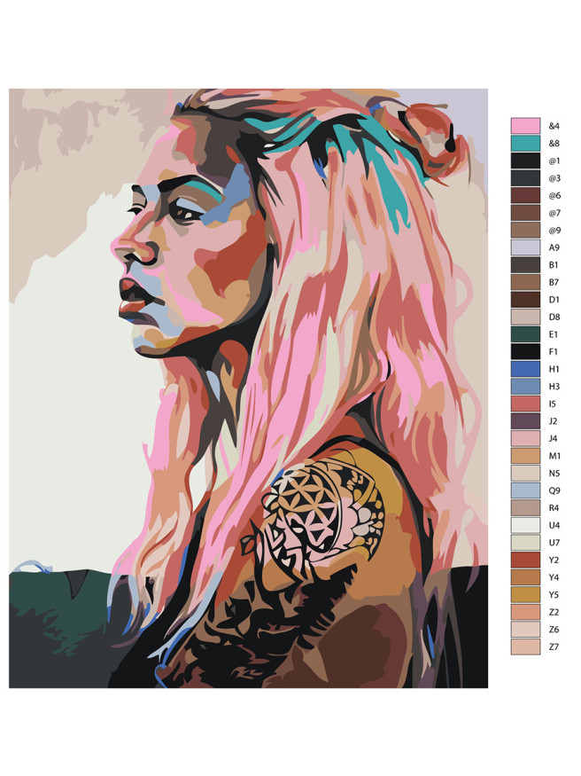 Картина по номерам &amp;quot;Девушка с татуировкой&amp;quot;