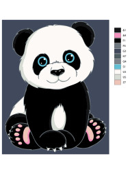 Raqamlar bo'yicha rasm "Panda"