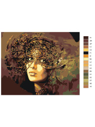 Картина по номерам &amp;quot;Девушка в головном уборе&amp;quot;