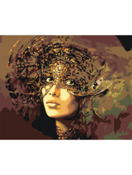 Картина по номерам &amp;quot;Девушка в головном уборе&amp;quot;