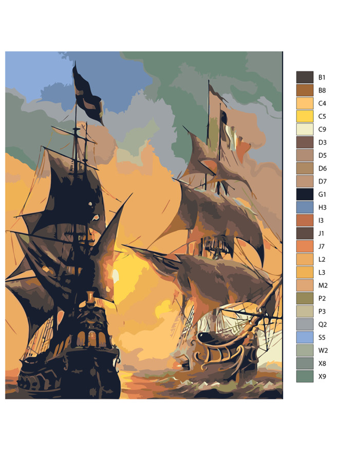 Raqamlar bo&amp;#039;yicha rasm &amp;quot;Ikkita kema&amp;quot;