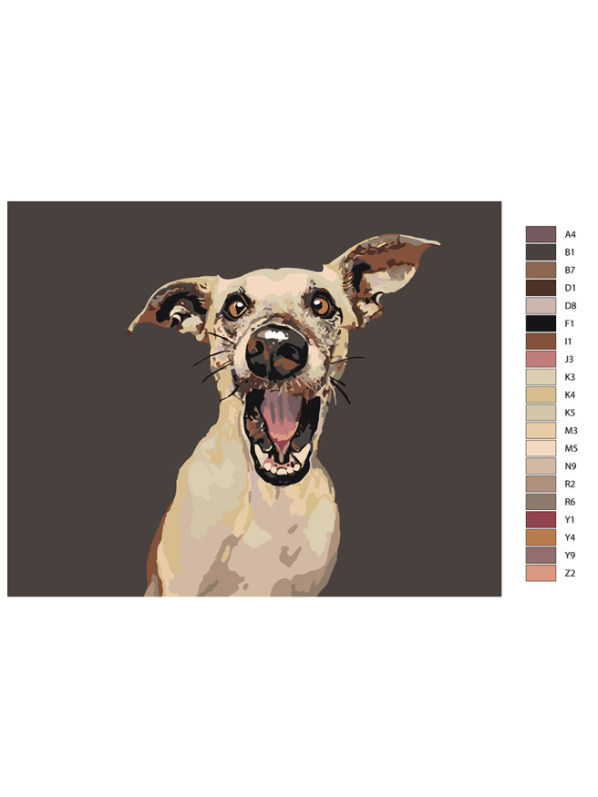 Картина по номерам &amp;quot;Удивленный пёс&amp;quot;