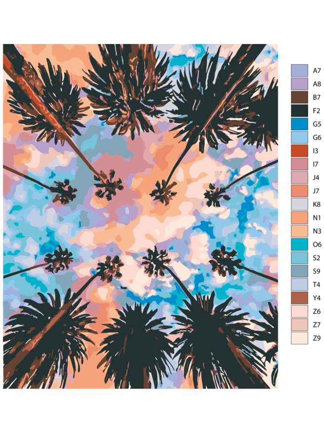 Картина по номерам &amp;quot;Пальмы и небо&amp;quot;