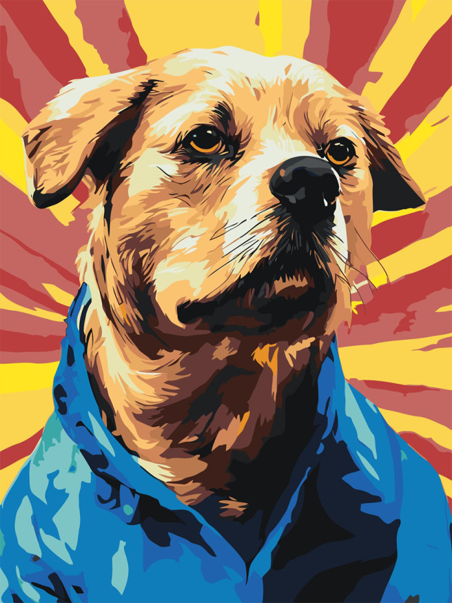 Raqamlar bo&amp;#039;yicha rasm &amp;quot;Kostyumdagi it&amp;quot;