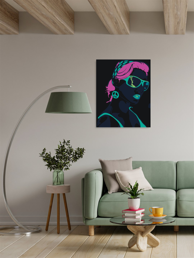 Fluorescent raqamlar bo&amp;#039;yicha rasm &amp;quot;Neon qiz&amp;quot;