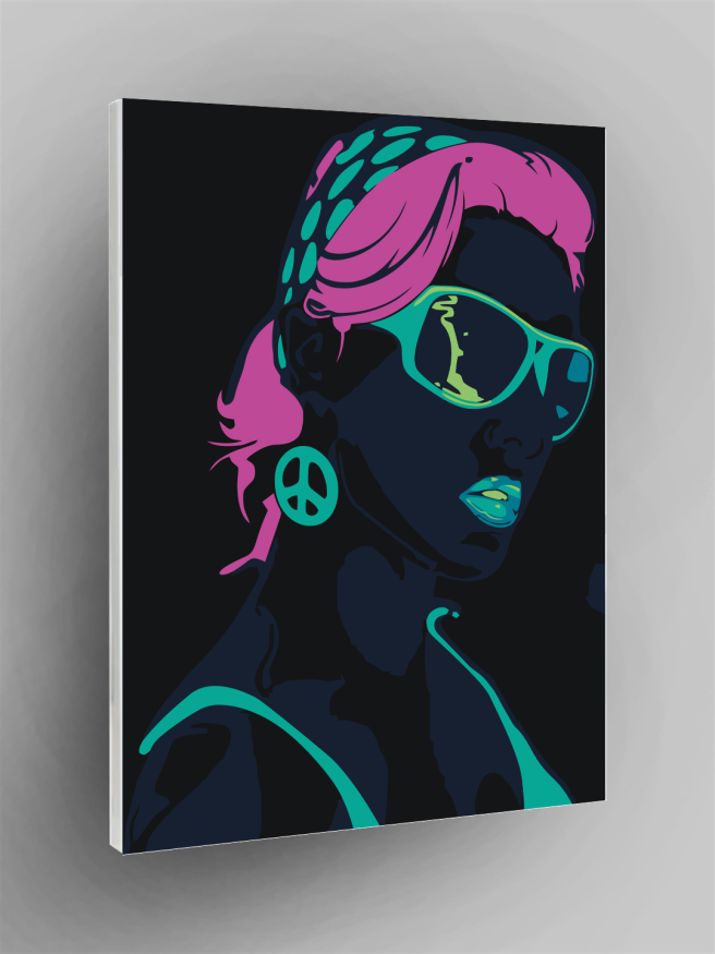 Fluorescent raqamlar bo&amp;#039;yicha rasm &amp;quot;Neon qiz&amp;quot;