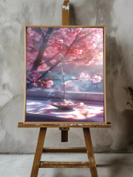 Holstga bosilgan poster "Sakura gullari va atir tutuni"