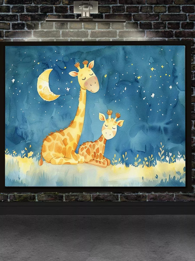Holstga bosilgan poster &amp;quot;Oy ostida jirafalar&amp;quot;