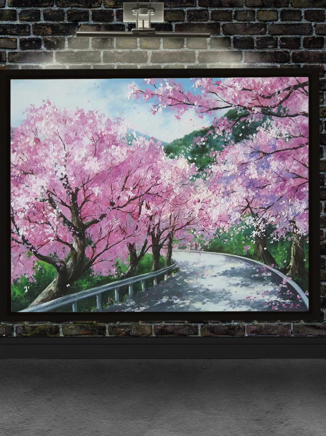 Постер на холсте &amp;quot;Аллея цветущей сакуры&amp;quot;