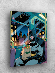 Постер на холсте &amp;quot;Бэтмен с пакетами в метро&amp;quot;