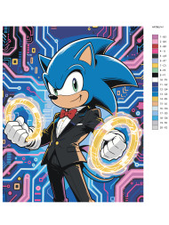 Raqamlar bo‘yicha rasm &quot;Smokin kiygan Sonik&quot;