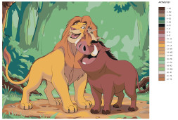 Raqamlar bo‘yicha rasm “Arslonlar qiroli: Simba va Pumba”