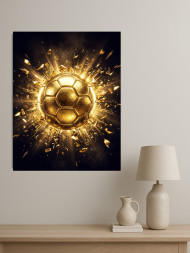 Holstga bosilgan poster "Oltin futbol to‘pi"