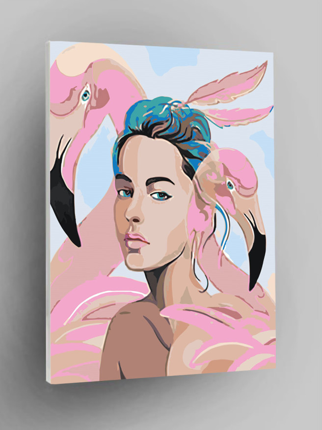 Raqamlar bo&amp;#039;yicha rasm &amp;quot;Qiz va flamingo&amp;quot;