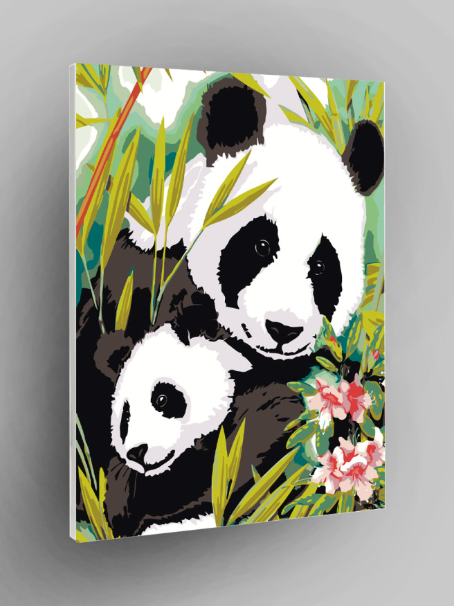 Raqamlar bo&amp;#039;yicha rasm &amp;quot;Panda va uning bolasi&amp;quot;