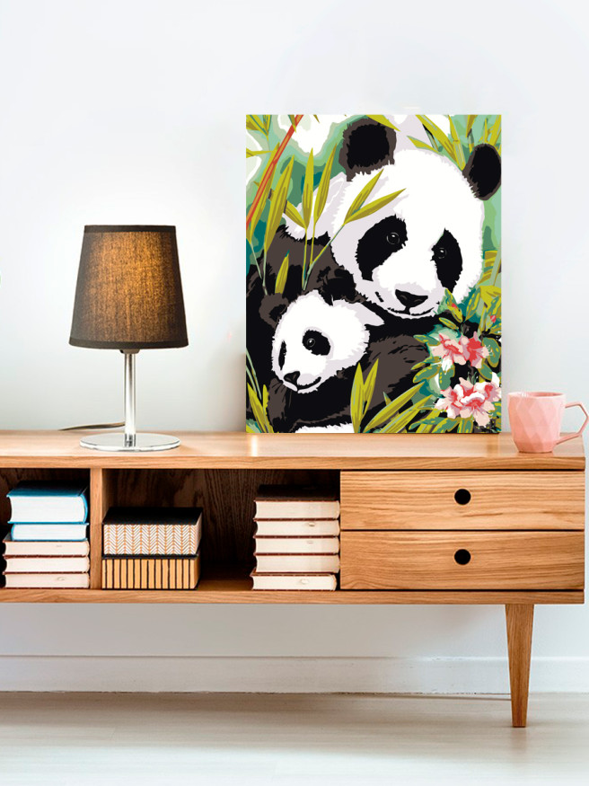 Raqamlar bo&amp;#039;yicha rasm &amp;quot;Panda va uning bolasi&amp;quot;