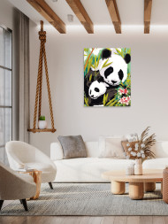 Raqamlar bo'yicha rasm "Panda va uning bolasi"