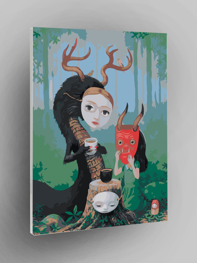 Raqamlar bo&amp;#039;yicha rasm &amp;quot;O&amp;#039;rmon maxluqi bilan choy ichish&amp;quot;