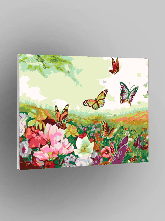 Картина по номерам &amp;quot;Бабочки и цветы&amp;quot;