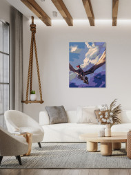 Raqamlar bo&#039;yicha rasm &quot;Gullar bilan bosh suyagi&quot;