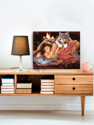 Картина по номерам &amp;quot;Девушка с волком&amp;quot;