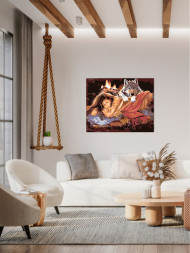 Картина по номерам &amp;quot;Девушка с волком&amp;quot;