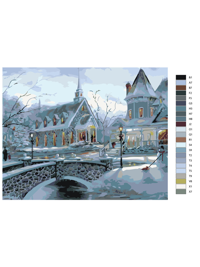 Raqamlar bo&amp;#039;yicha rasm &amp;quot;Qorda shahar&amp;quot;