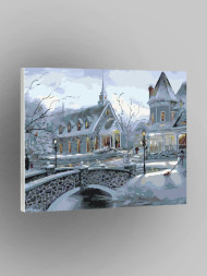 Картина по номерам &amp;quot;Город в снегу&amp;quot;