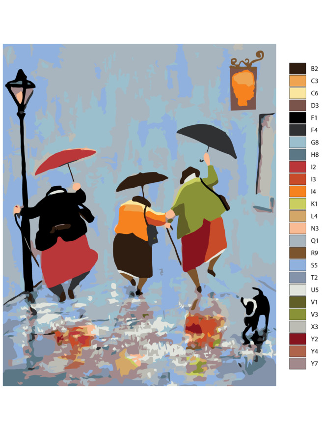 Картина по номерам &amp;quot;Женщины с зонтами&amp;quot;