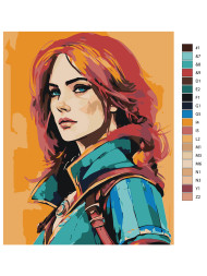 Raqamlar bo'yicha rasm "Qizil sochli go'zallik"