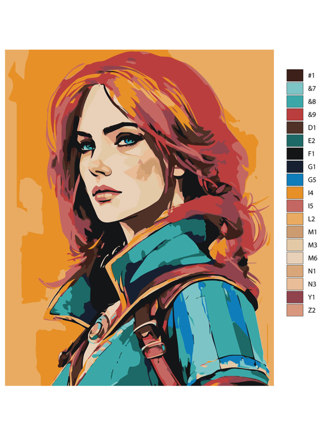 Raqamlar bo&amp;#039;yicha rasm &amp;quot;Qizil sochli go&amp;#039;zallik&amp;quot;