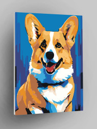 Raqamlar bo'yicha rasm "Quvnoq it"