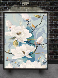 Holstga bosilgan poster "Gul ochgan magnoliyalar"