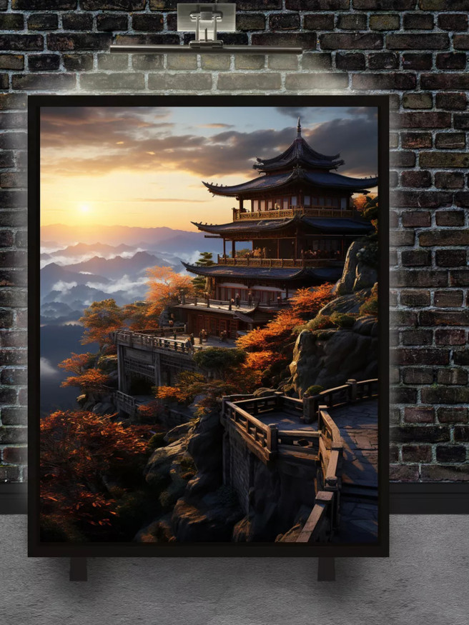 Постер на холсте &amp;quot;Храм на склоне горы&amp;quot;