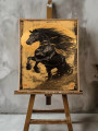 Постер на холсте &amp;quot;Золотой вихрь и чёрный скакун&amp;quot;