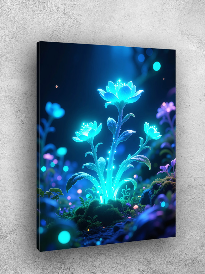 Holstga bosilgan poster &amp;quot;Tungi o‘rmondagi yorituvchi gullar&amp;quot;