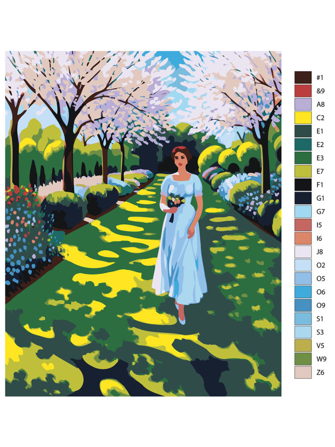 Картина по номерам &amp;quot;Девушка в саду&amp;quot;