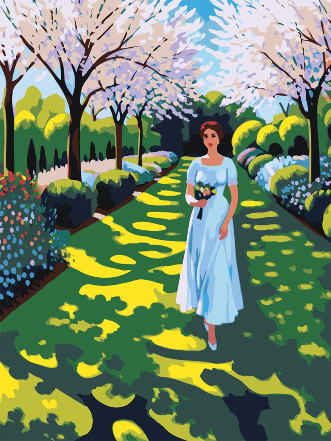 Картина по номерам &amp;quot;Девушка в саду&amp;quot;