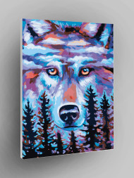 Картина по номерам "Волк в лесу"