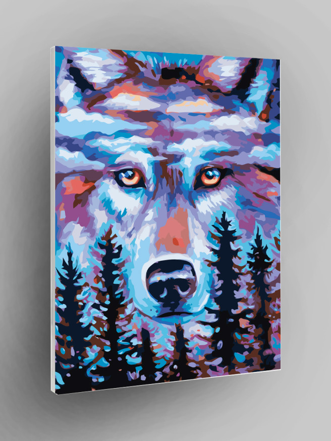 Картина по номерам &amp;quot;Волк в лесу&amp;quot;