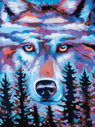 Картина по номерам "Волк в лесу"